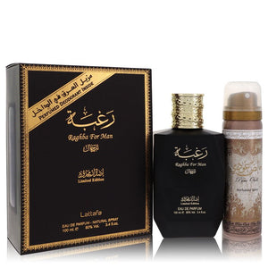 Raghba Eau De Parfum Spray Plus 1.7 oz Deodorant By Lattafa For Men